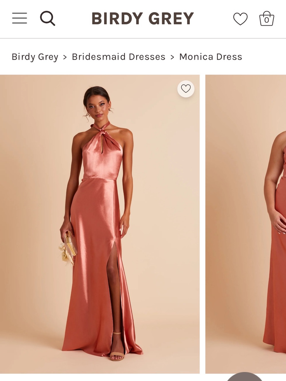 Birdy Grey Satin Maxi Dress in Rose Gold